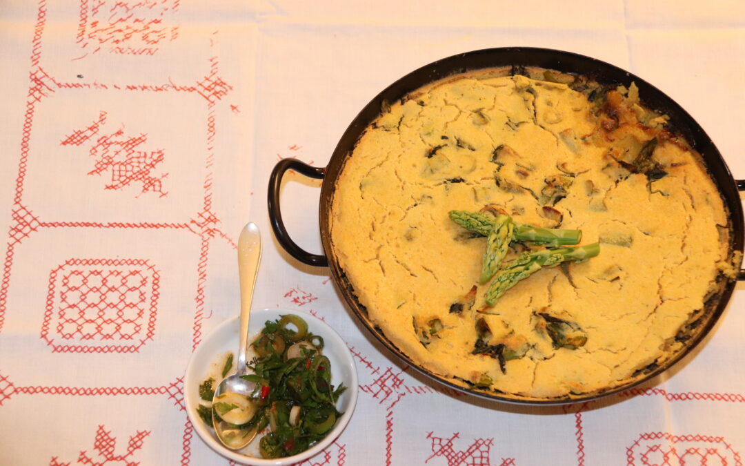 🌱 Vegane Frittata mit grünem Spargel und Spinat