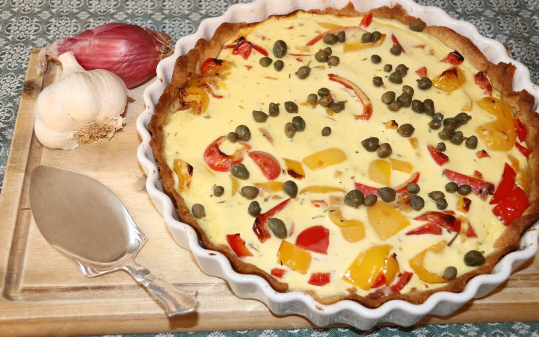 Tarte mit Paprikaschoten und Kapern