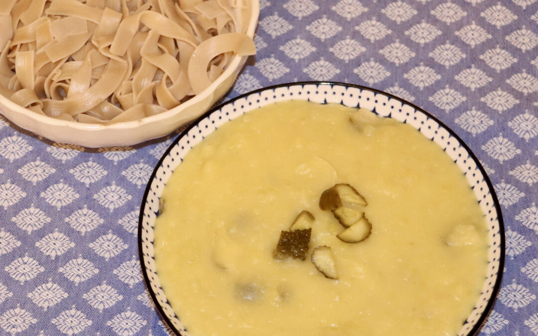 Kartoffelsoße mit Bandnudeln