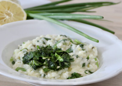 Risotto mit Spinat und vielen Kräutern