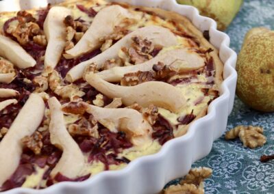 Ziegenkäsetarte mit Birnen