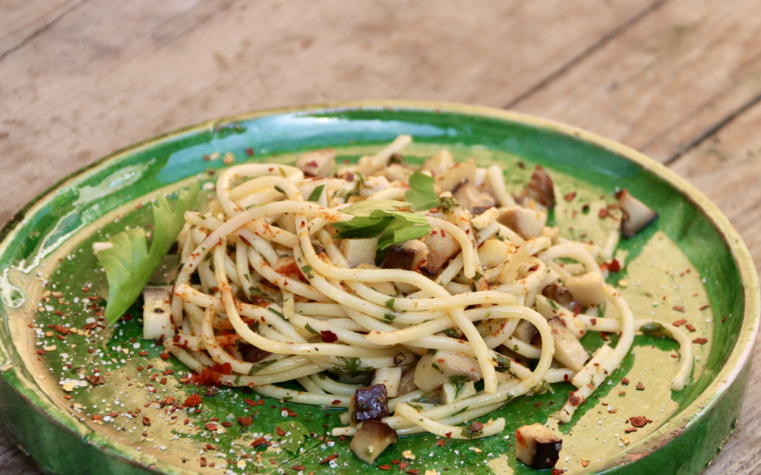Spaghetti dei pescatori– mit Kräuterseitlingen