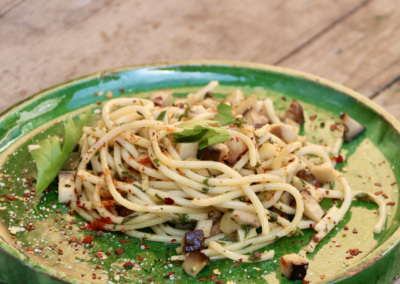 Spaghetti dei pescatori– mit Kräuterseitlingen